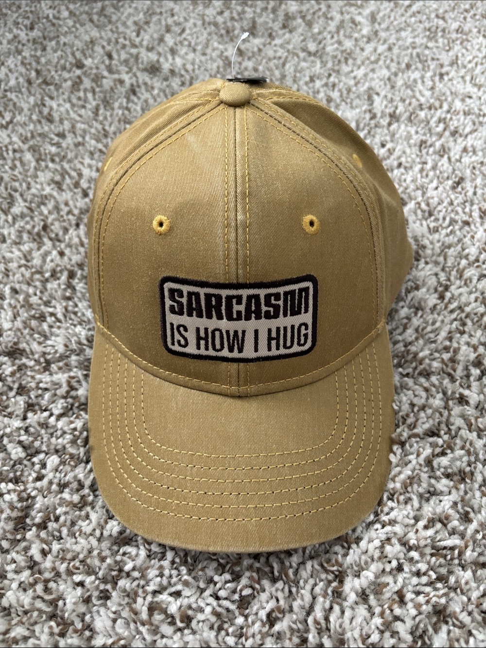 Tan Baseball Cap Sarcasm Is How I Hug Brown